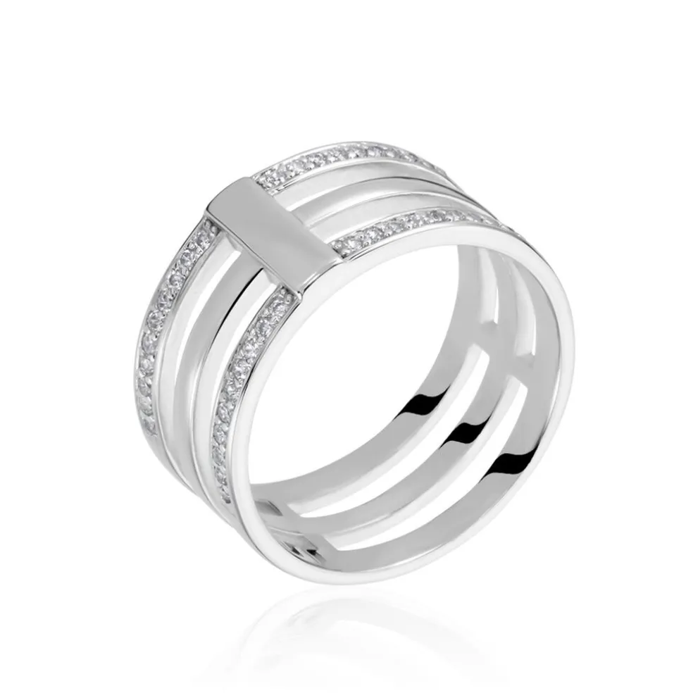 Bague Kirsten Argent Blanc Oxyde De Zirconium
