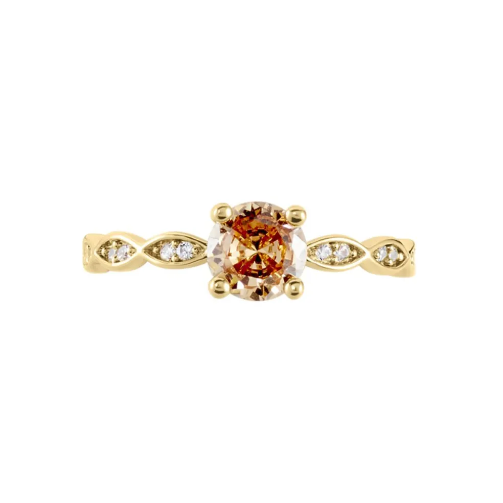Bague Kurt Plaqué Or Jaune Oxyde De Zirconium