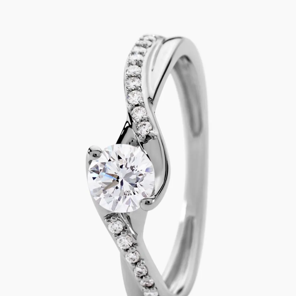 Bague Laetitianne Platine Diamant Synthétique