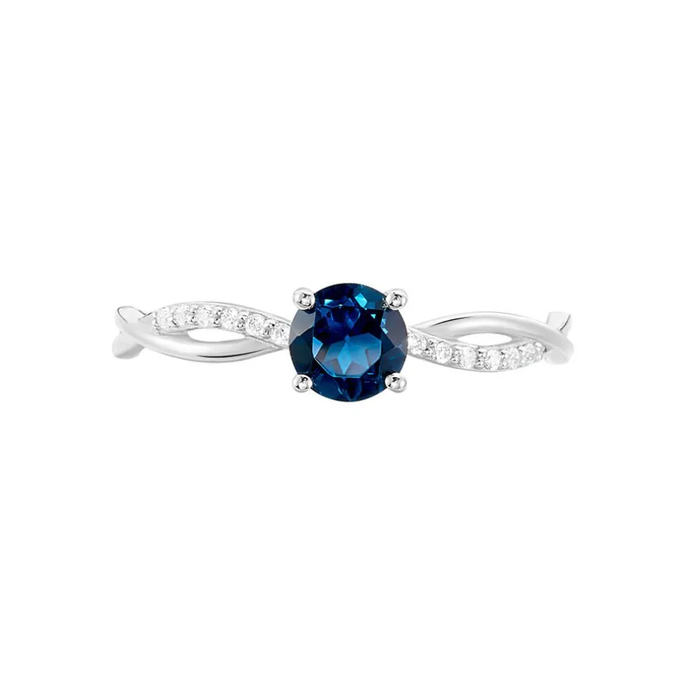 Bague Lalia Or Blanc Topaze Et Oxyde De Zirconium