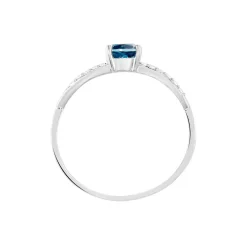 Bague Lalia Or Blanc Topaze Et Oxyde De Zirconium