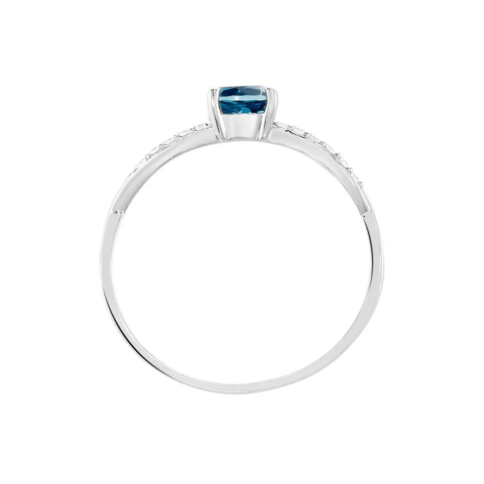 Bague Lalia Or Blanc Topaze Et Oxyde De Zirconium