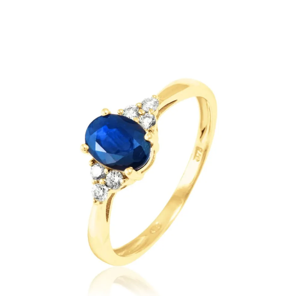 Bague Lea Or Jaune Saphir Et Diamant