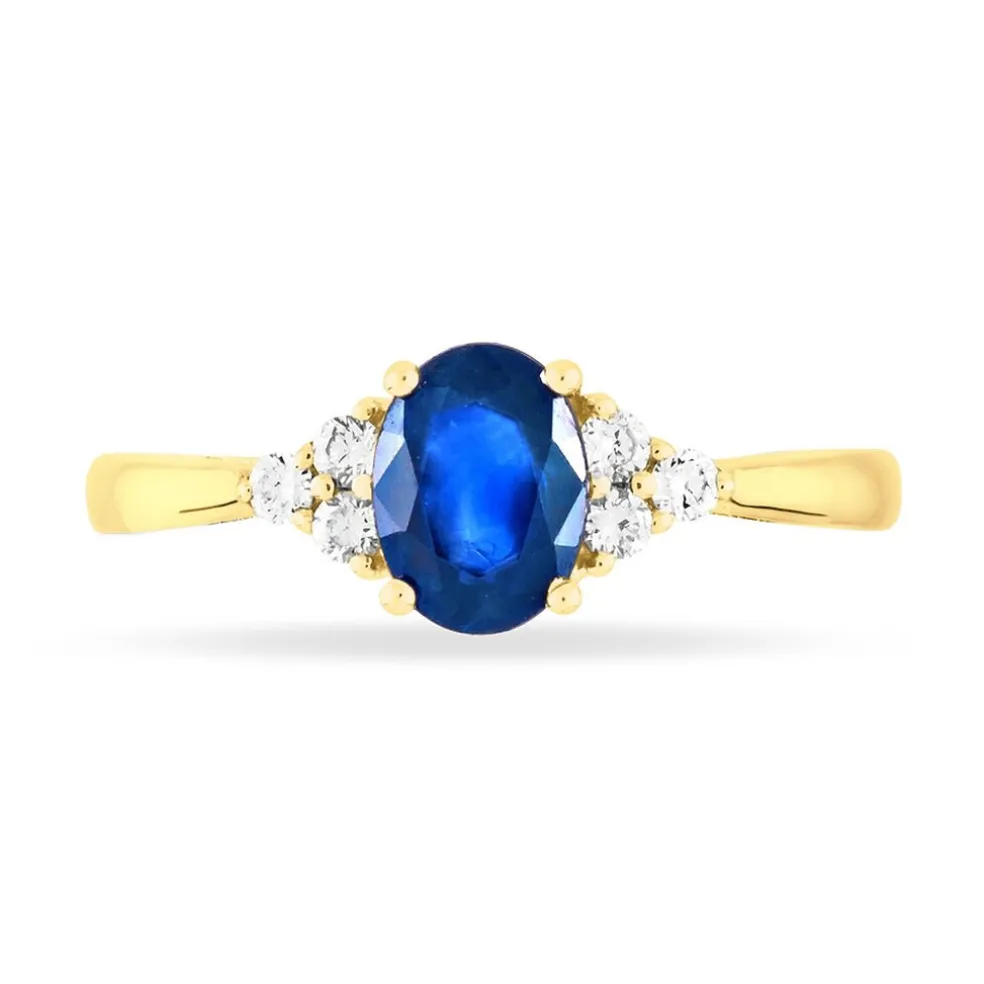 Bague Lea Or Jaune Saphir Et Diamant