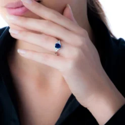 Bague Lea Or Jaune Saphir Et Diamant