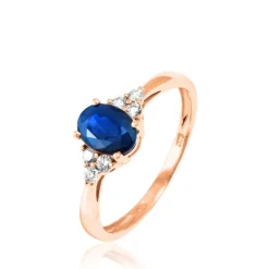 Bague Lea Or Rose Saphir Et Diamant