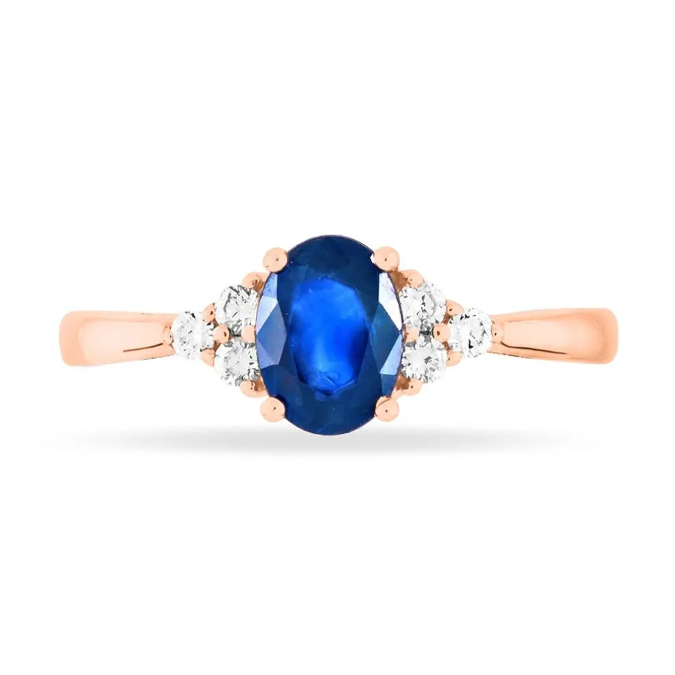 Bague Lea Or Rose Saphir Et Diamant