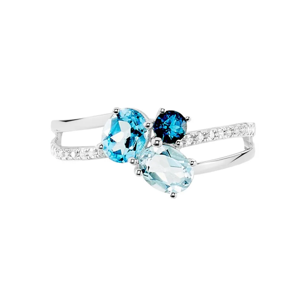 Bague Lilia Or Blanc Topaze