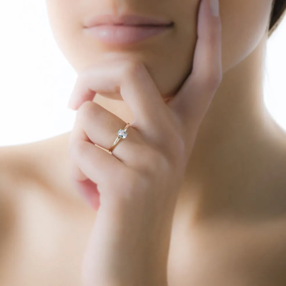 Bague Lily Or Jaune Aigue Marine