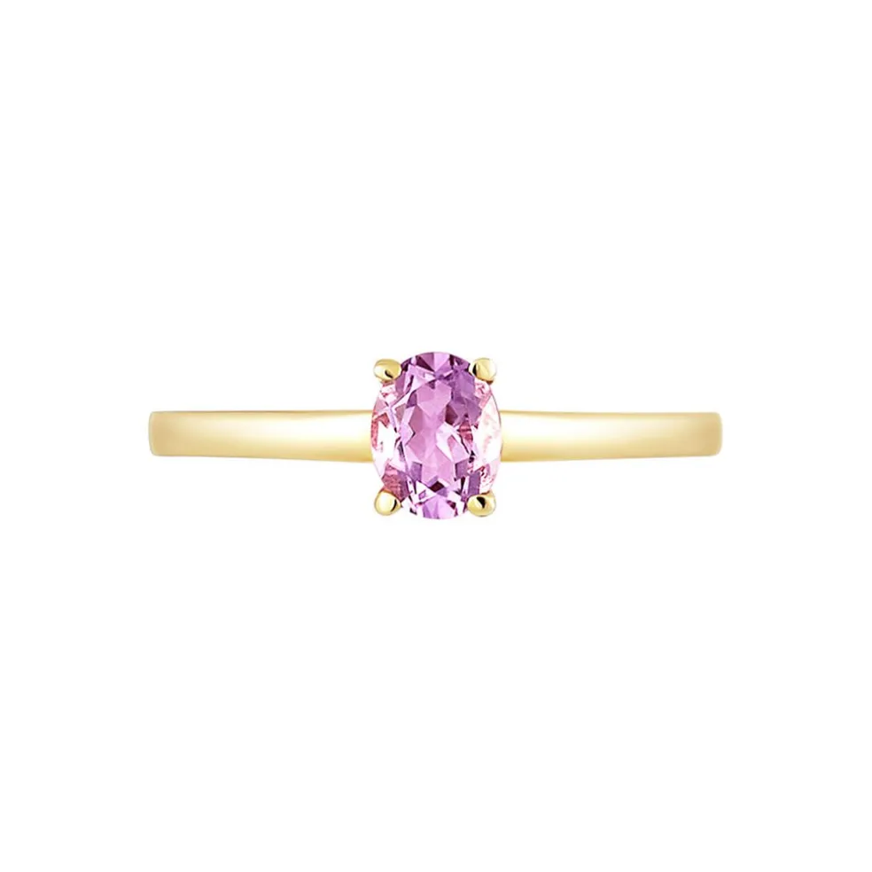 Bague Lily Or Jaune Amethyste