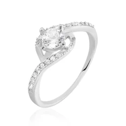 Bague Lines Argent Blanc Oxyde De Zirconium
