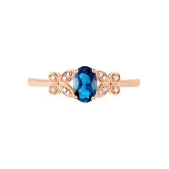 Bague Lora Or Rose Topaze Et Oxyde De Zirconium