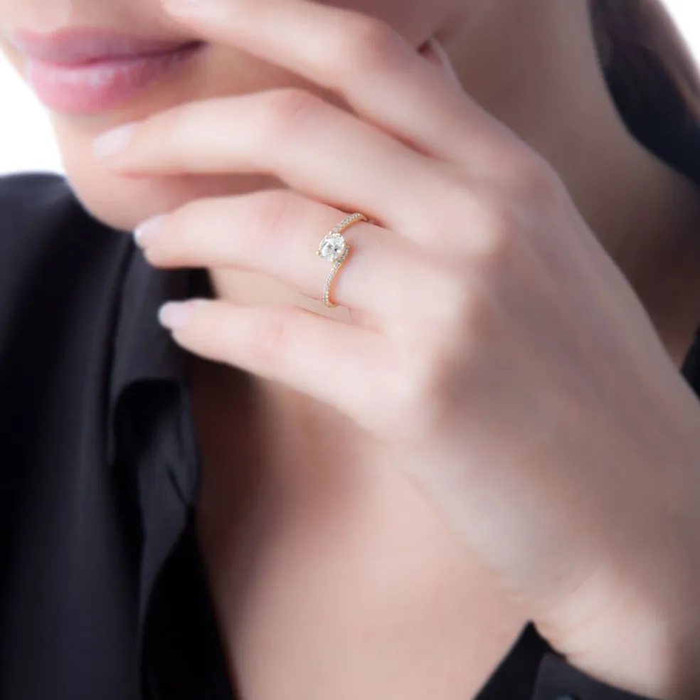 Bague Loriane Or Blanc Emeraude Et Diamant