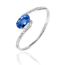 Bague Loriane Or Blanc Saphir Et Diamant