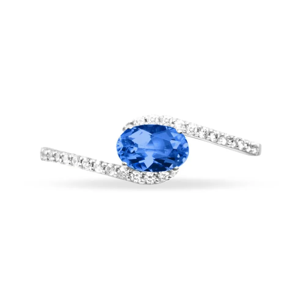 Bague Loriane Or Blanc Saphir Et Diamant