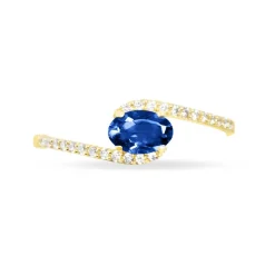 Bague Loriane Or Jaune Saphir Et Diamant