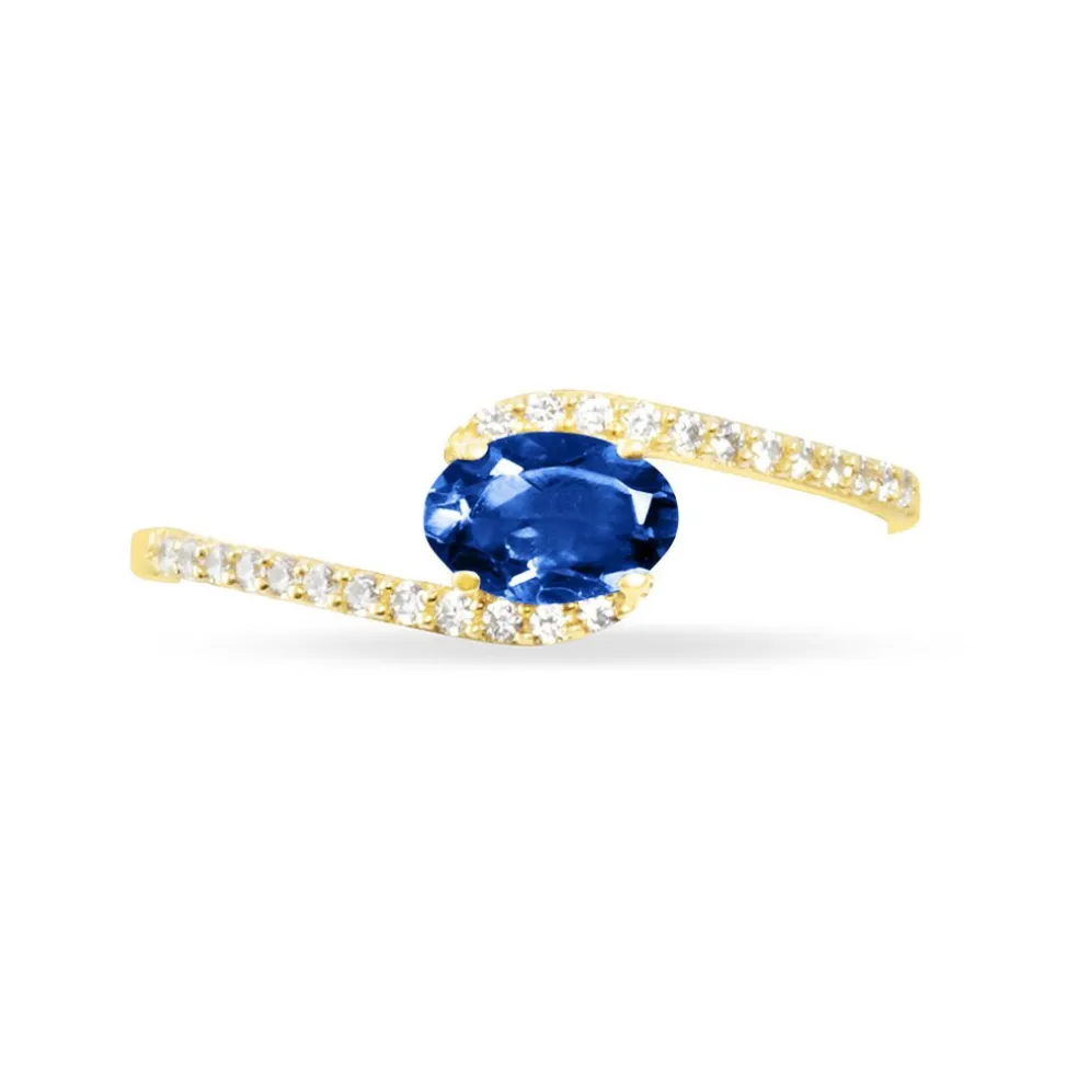 Bague Loriane Or Jaune Saphir Et Diamant