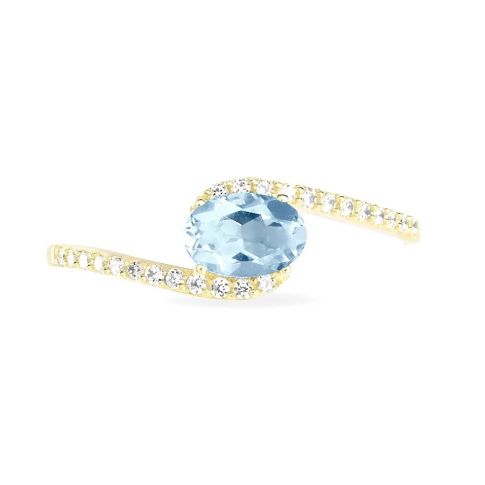 Bague Loriane Or Jaune Topaze Et Oxyde De Zirconium