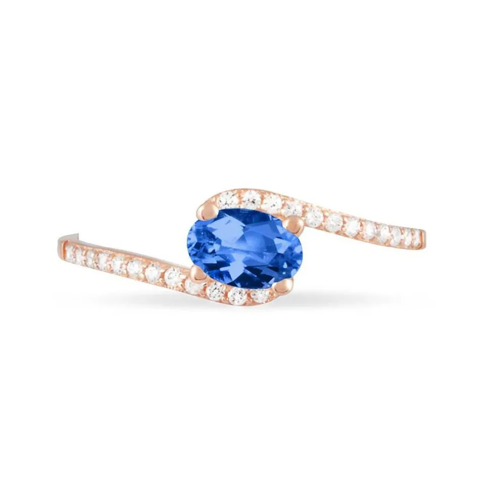 Bague Loriane Or Rose Saphir Et Diamant