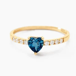 Bague Love Ring Or Jaune Topaze Oxyde De Zirconium