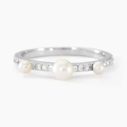 Bague Lua Argent Blanc Perle De Culture Oxyde De Zirconium