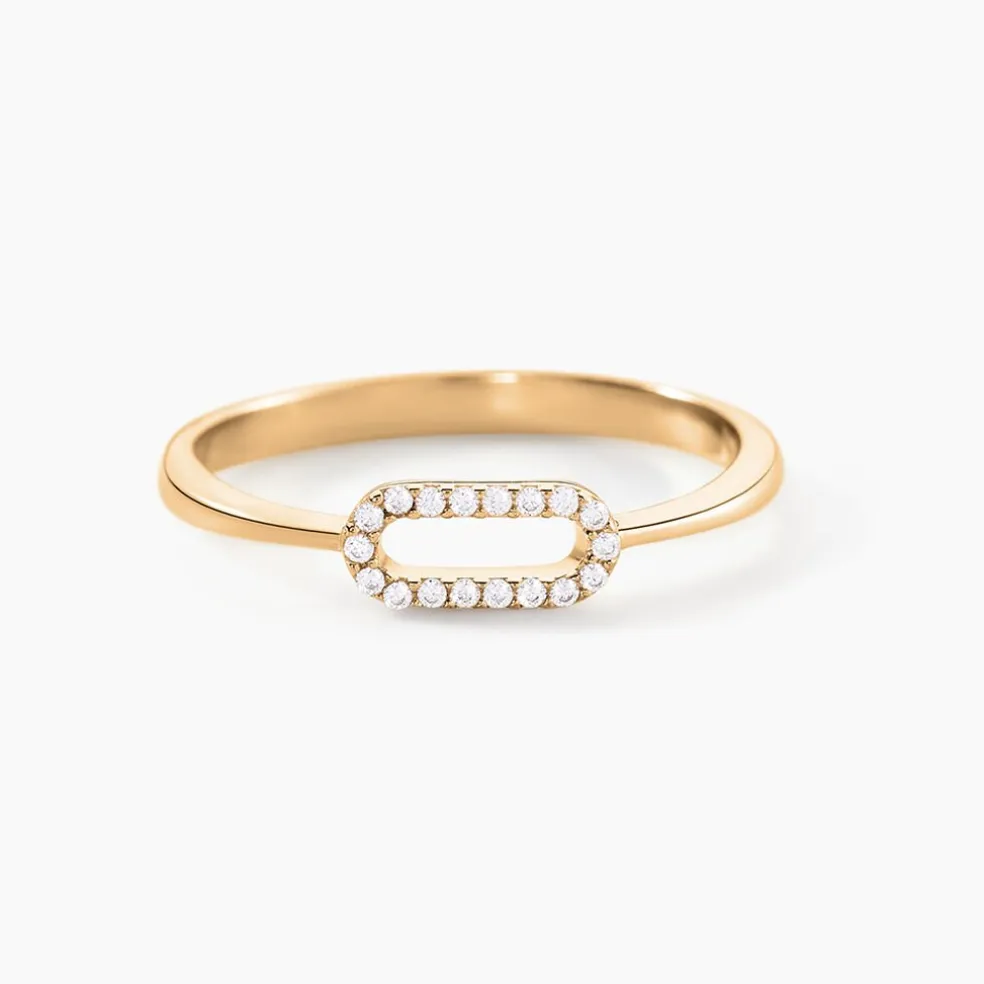 Bague Lueur Plaqué Or Jaune Oxyde De Zirconium