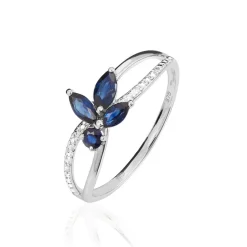 Bague Lupe Or Blanc Saphir Et Diamant