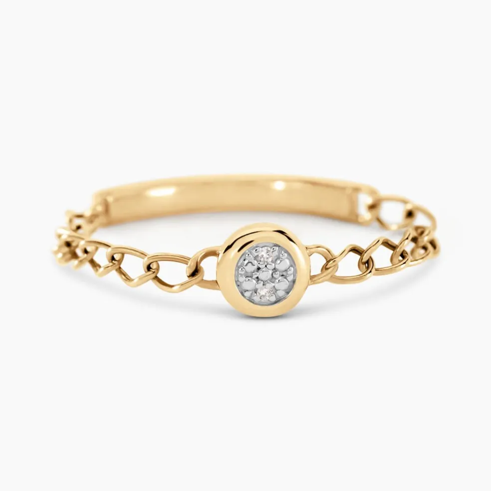 Bague Mahe Or Jaune Diamant