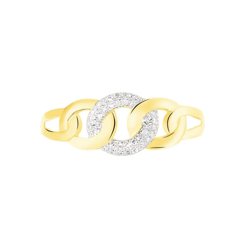 Bague Maillons Or Jaune Diamant