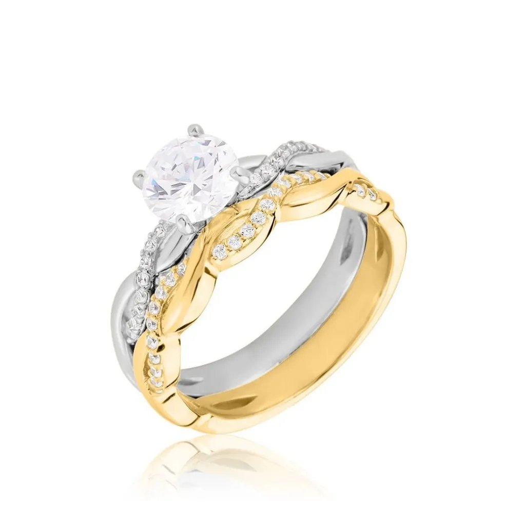 Bague Manille Argent Bicolore Oxyde De Zirconium