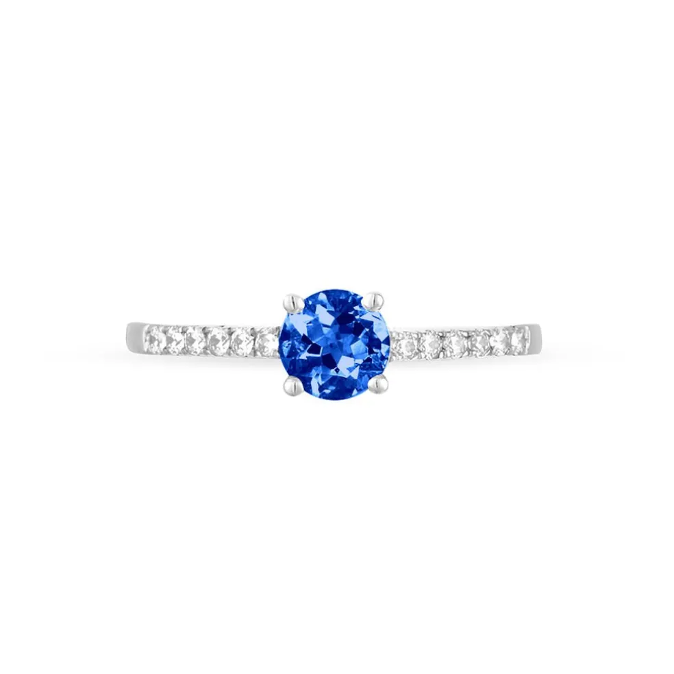 Bague Manon Or Blanc Saphir Et Diamant