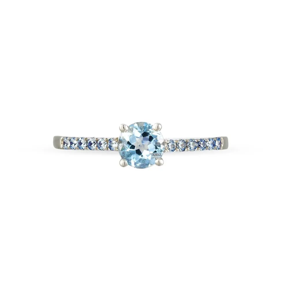 Bague Manon Or Blanc Saphir Et Diamant