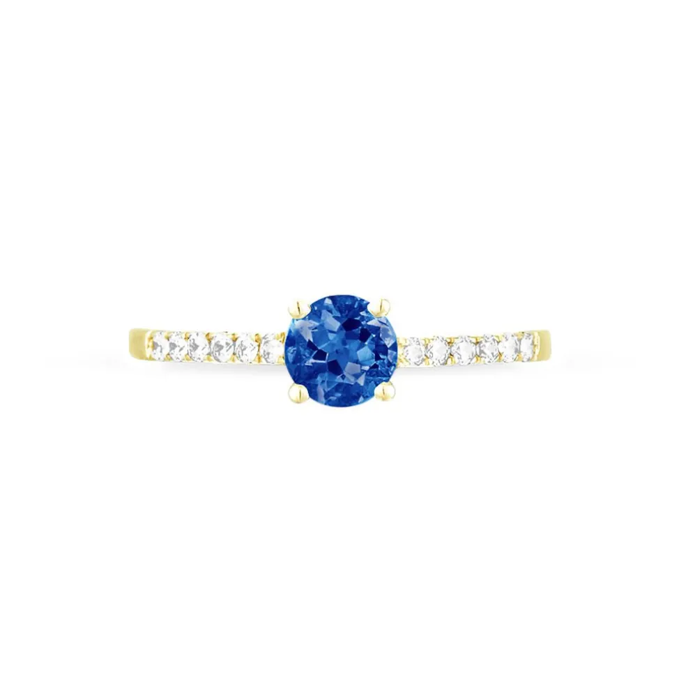 Bague Manon Or Jaune Saphir Et Diamant