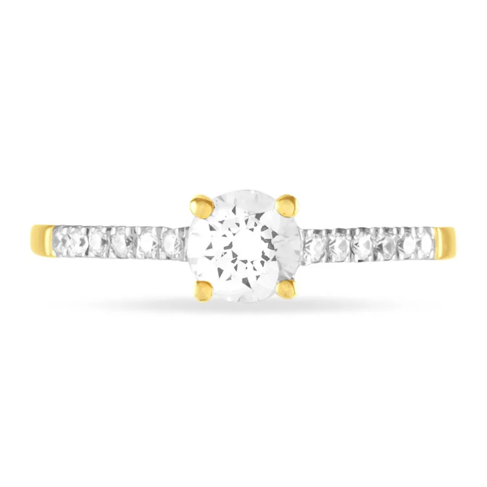 Bague Manon Or Jaune Saphir Et Diamant