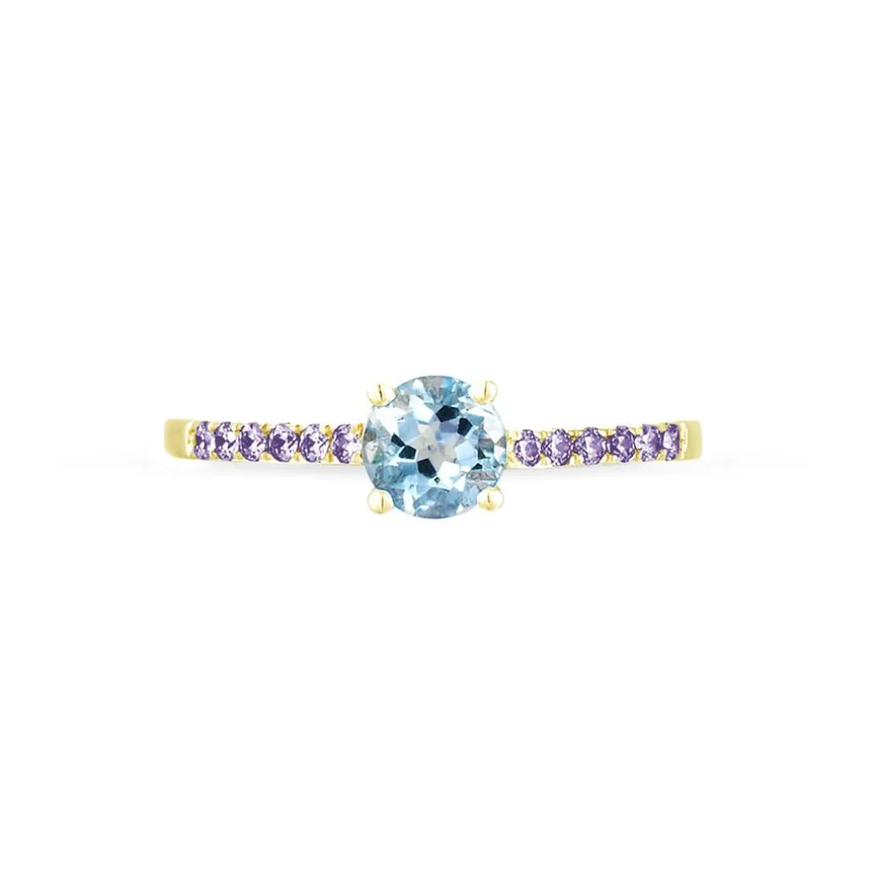 Bague Manon Or Jaune Topaze Et Amethyste