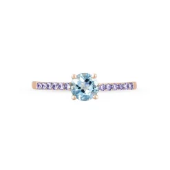 Bague Manon Or Rose Topaze Et Amethyste