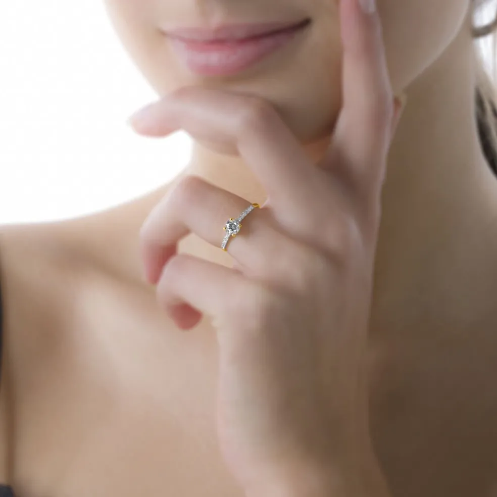Bague Manon Or Rose Topaze Et Amethyste