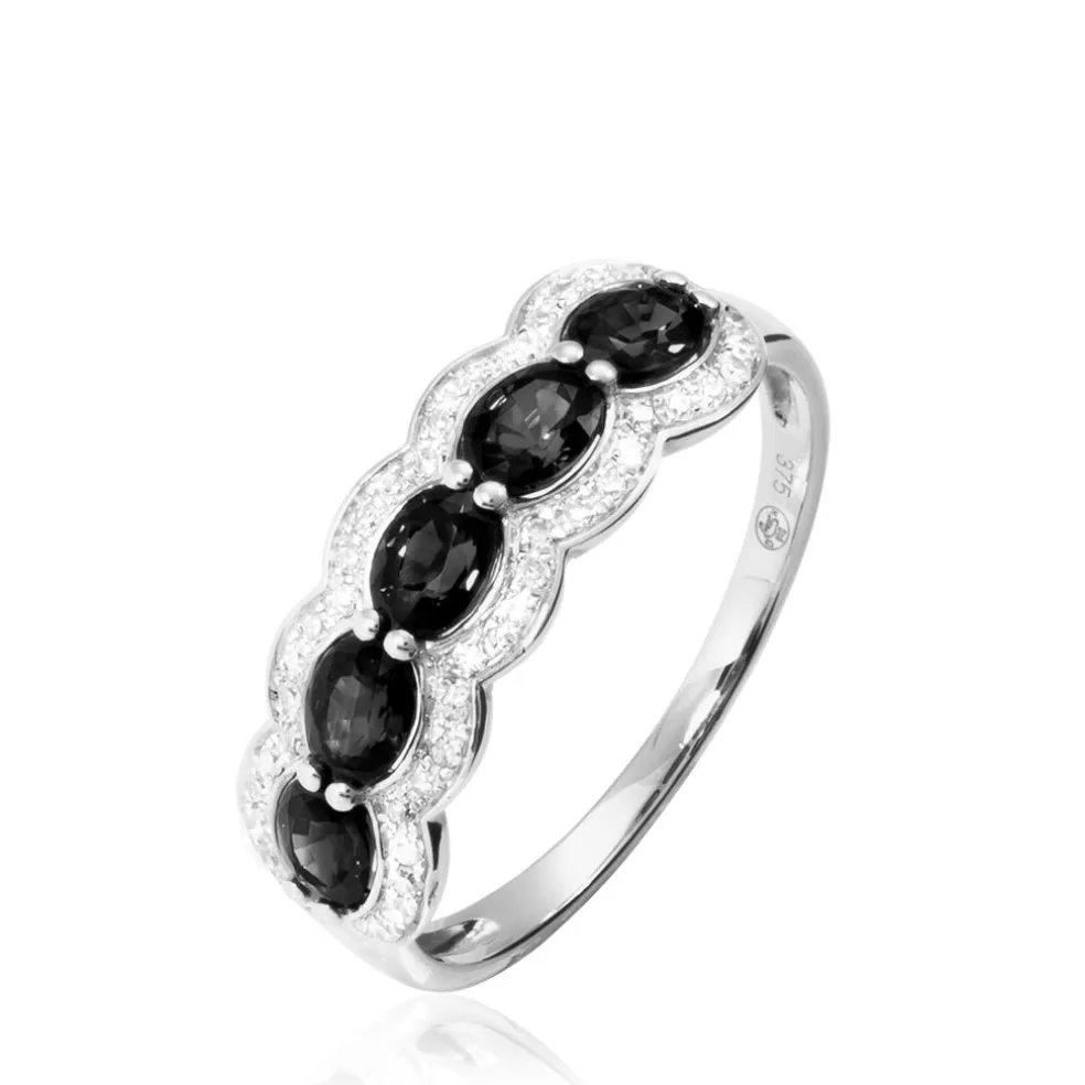 Bague Margaux Or Blanc Agate Et Diamant