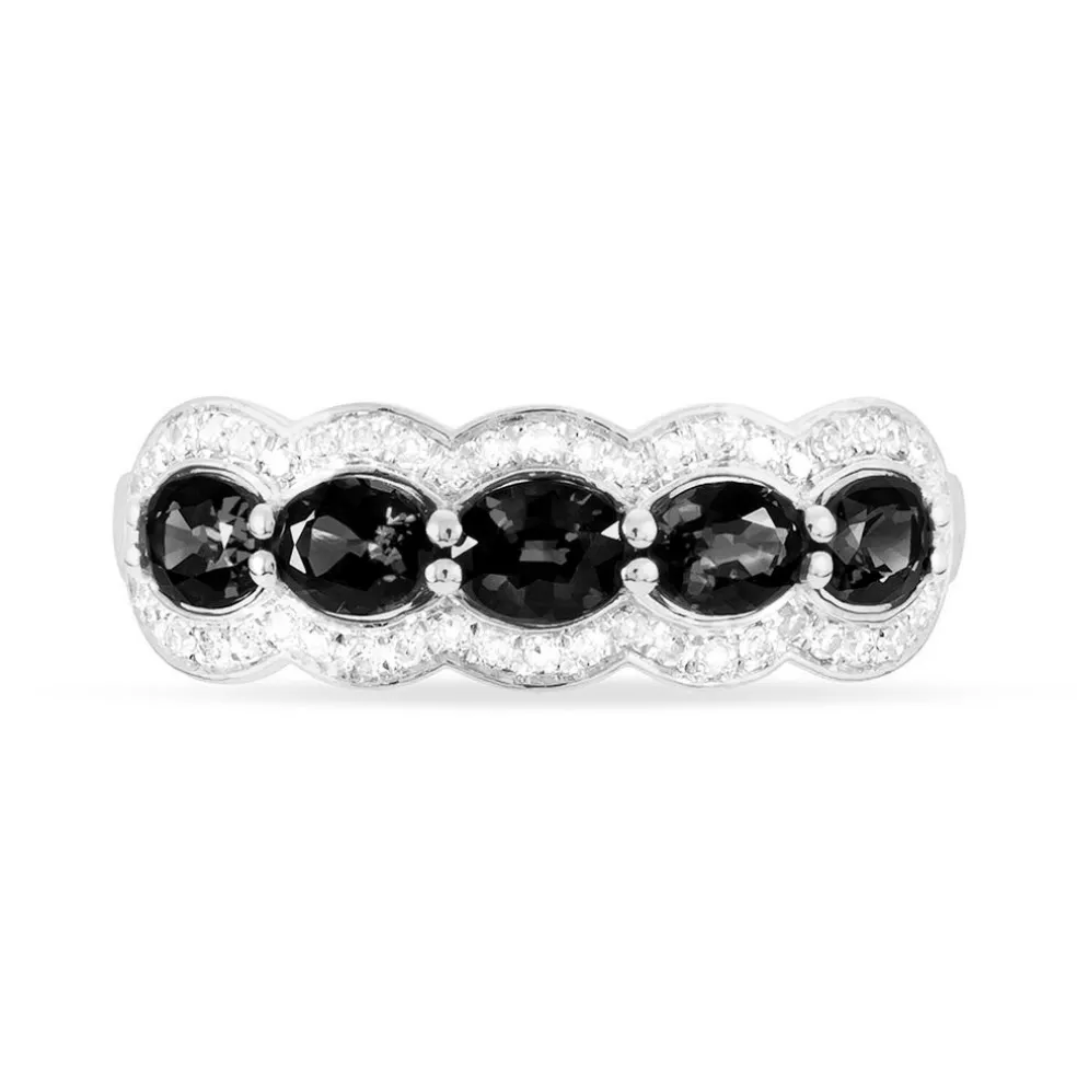 Bague Margaux Or Blanc Agate Et Diamant