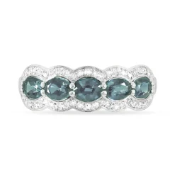 Bague Margaux Or Blanc Aigue Marine Et Diamant