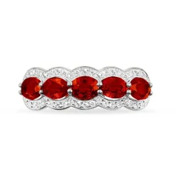 Bague Margaux Or Blanc Grenat Et Diamant