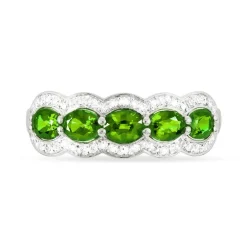 Bague Margaux Or Blanc Péridot Et Diamant
