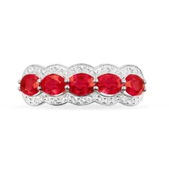 Bague Margaux Or Blanc Rubis Et Diamant