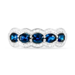 Bague Margaux Or Blanc Topaze Et Diamant