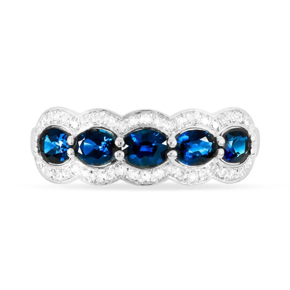 Bague Margaux Or Blanc Topaze Et Diamant
