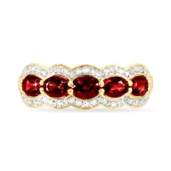 Bague Margaux Or Jaune Grenat Et Diamant
