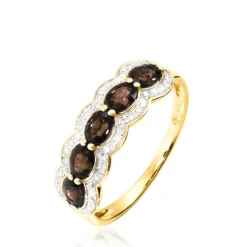 Bague Margaux Or Jaune Quartz Et Diamant