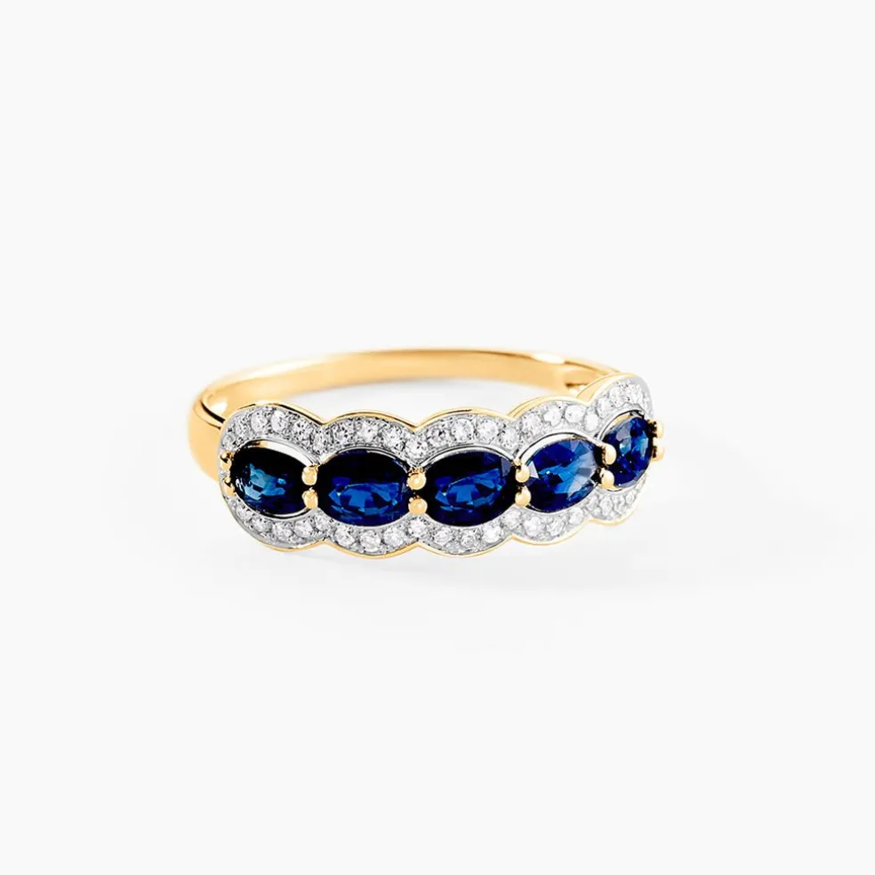 Bague Margaux Or Jaune Saphir Et Diamant