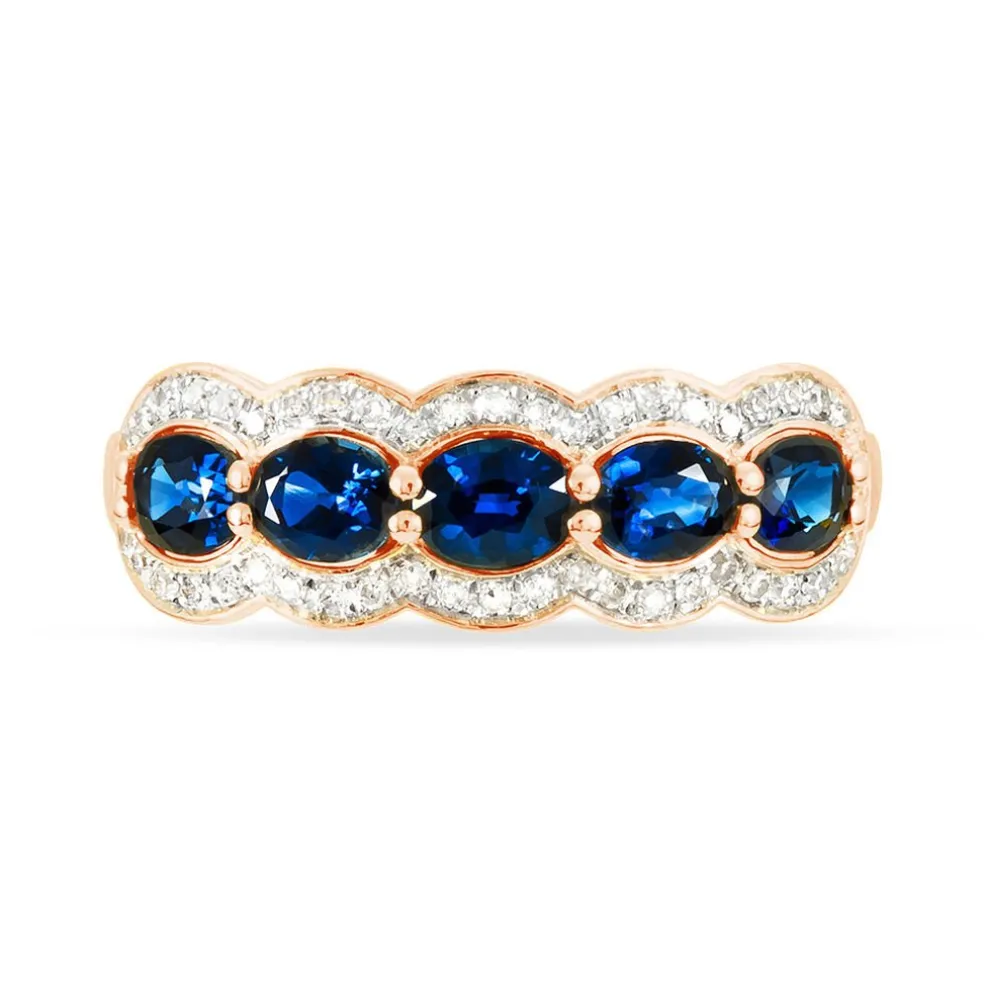 Bague Margaux Or Rose Saphir Et Diamant