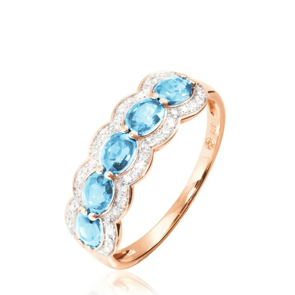 Bague Margaux Or Rose Topaze Et Diamant